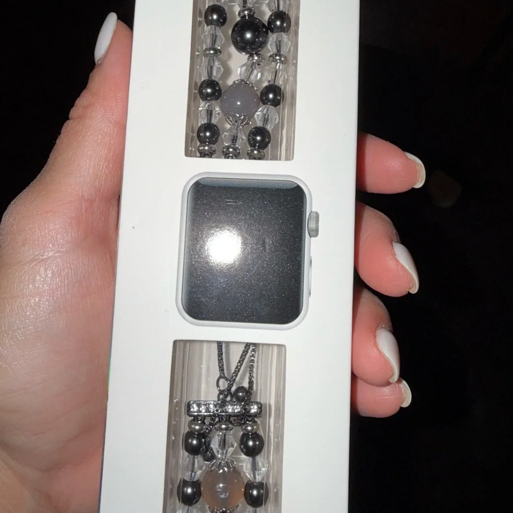 Black Beaded Smartwatch Band